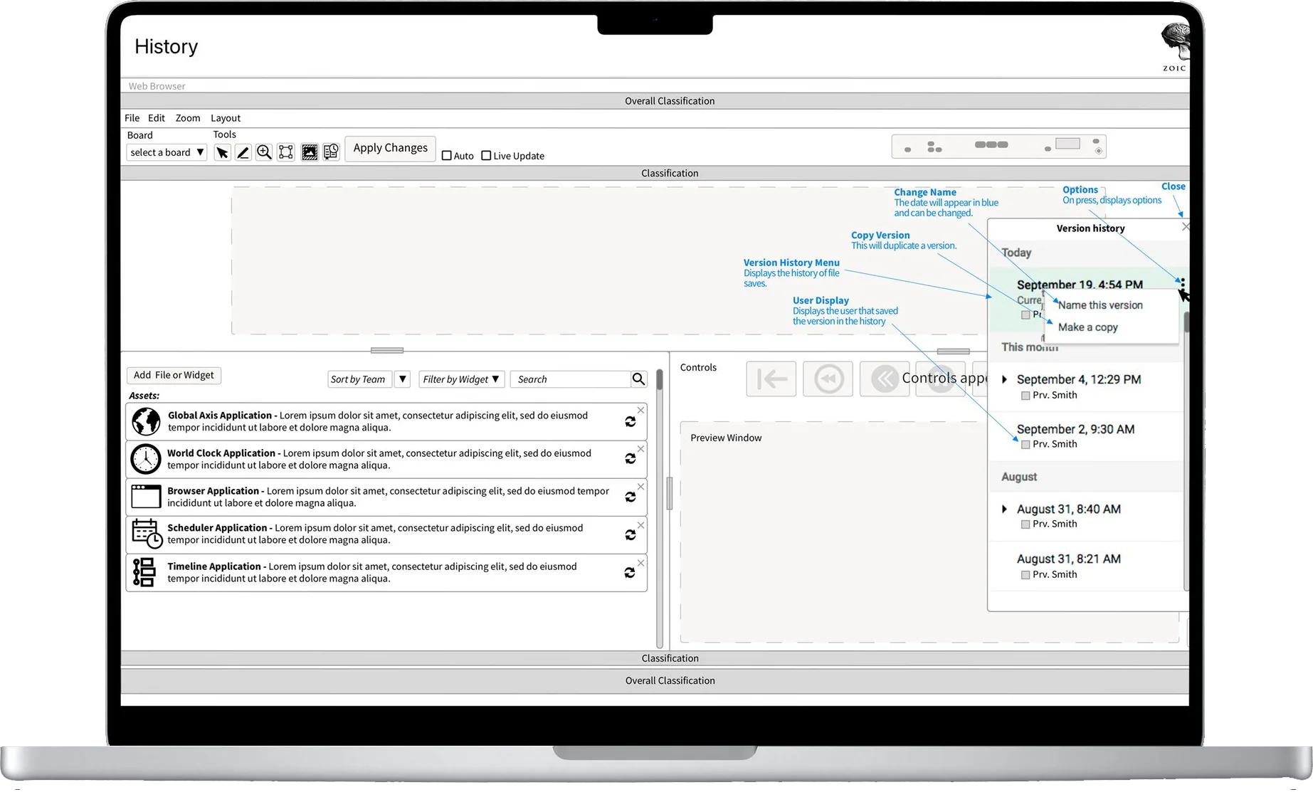 Screen sharing — version history